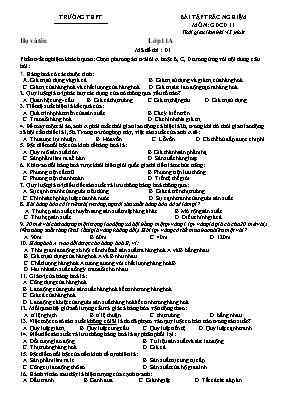 Bài tập trắc nghiệm học kỳ I môn Giáo dục công dân Lớp 11